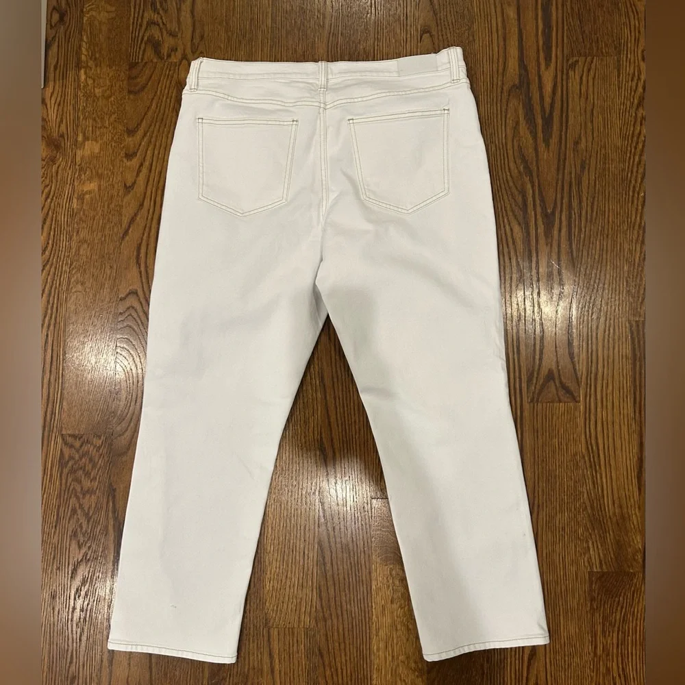 Pistola Charlie High Rise Straight Crop Jeans White Size 32 - Picture 3 of 8
